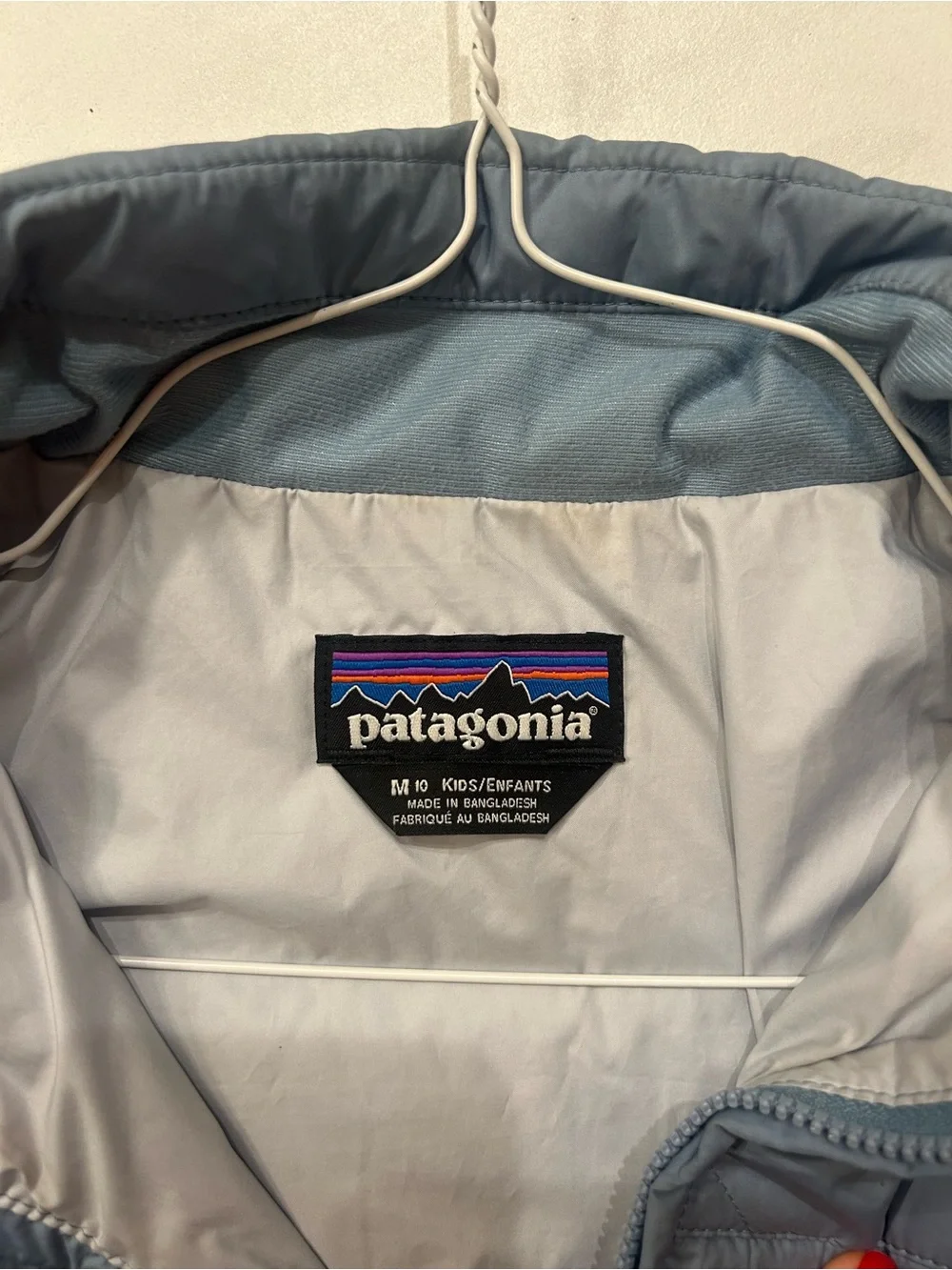 Patagonia Kids Quilted Puff Jacket in Dusty Blue